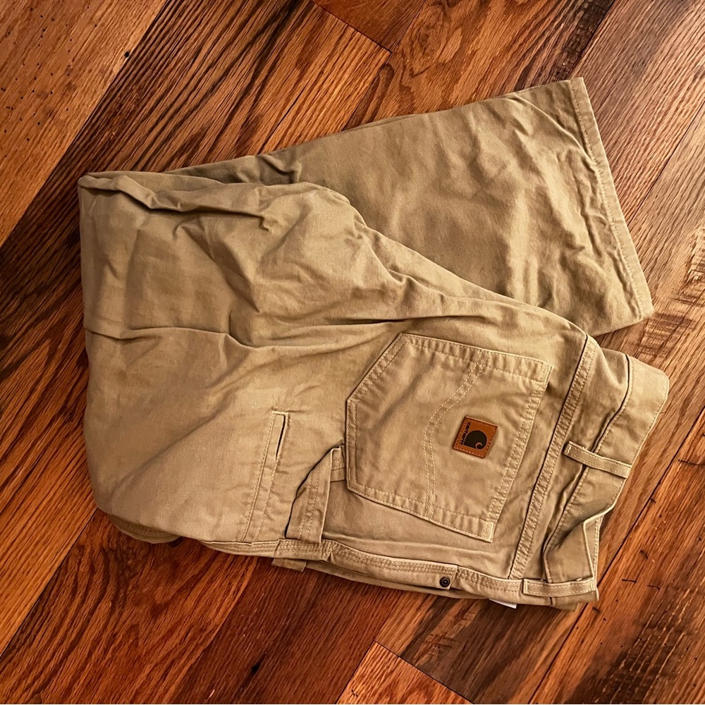 Carhartt Men's Tan Work Pants loose fit EUC 36x30 nonsmoking home